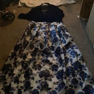 Navy blue floral dress